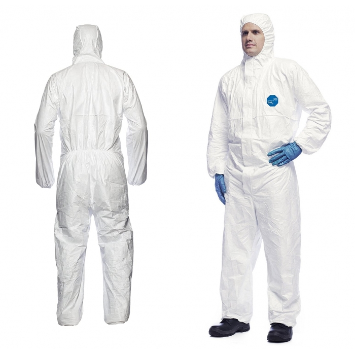 Tuta Monouso DuPont Tyvek 400 Bianca Aperta &ndash; Taglia X-Large Protezione Completa